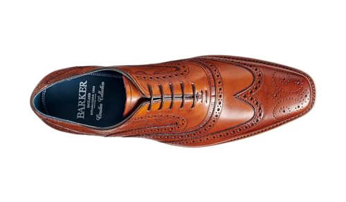 Image of BARKER McClean Men's Handmade Leather Oxford Dress Shoes - Goodyear Welted, Full Leather Sole, Premium Calf Leather - Formal & Business Wear