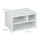 Relaxdays Druckerständer Schreibtisch, 3 Fächer, Regal für Drucker, Druckerhalter, H x B x T: 22,5 x 40 x 30 cm, weiß