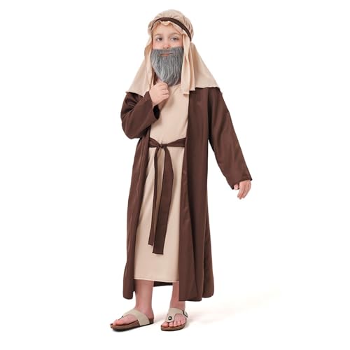 Disfraz de Jesús para niños 6-12 años color marrón miniatura 2