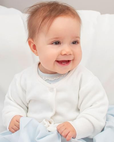 Julius Berger Girls White Cotton - Super Soft Feels Like Cashmere - Cardigan -4T3