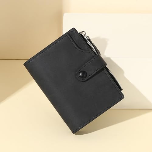 Image of Wallet for Men Large Capacity Leather RFID Blocking Trifold Wallet with 2 ID Windows and 15 Card Holders