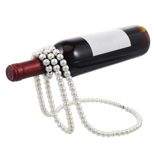 Soporte colgante para botellas de vino de hierro blanco miniatura 1
