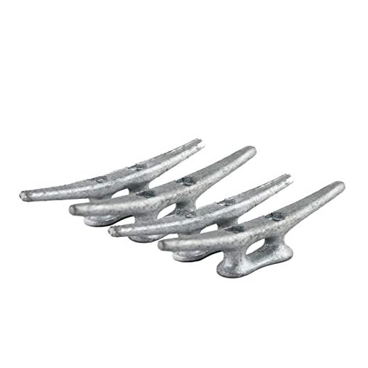 4 Pack 6inch Heavy Duty Boat Cleat/Galvanized Cast Iron Dock Cleat for Marine or Decorative Applications