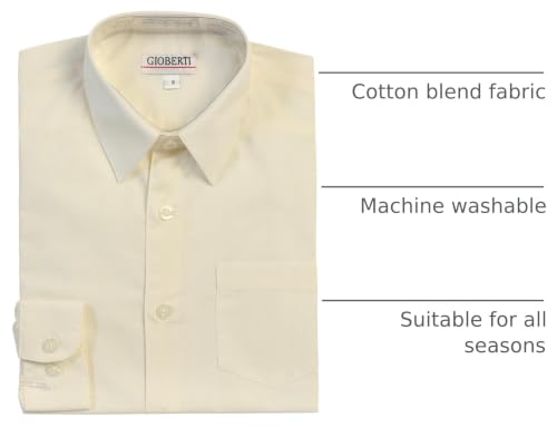 Image of Gioberti Boys Long Sleeve Solid Dress Shirt