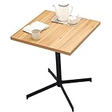 萩原 ダイニングテーブル カフェテーブル ダイニング 食卓 【木目調天板×スチール脚】正方形 角型 インダストリアル 幅60 奥行60 高さ70 ナチュラル LT-4930NA