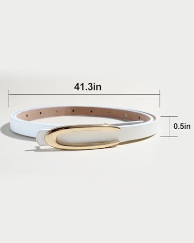 White Women's Belts Stylish and Versatile Apparel3