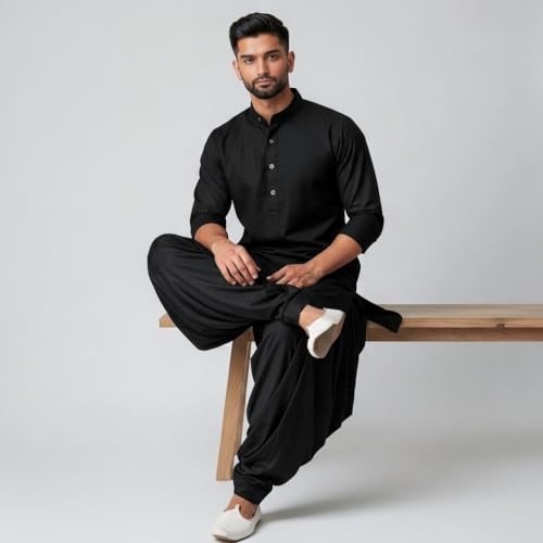 Image of Mens Pure Coton Kurta Dhoti Set | Traditional Ethnic Wear for Festive & Wedding Men's Cotton Kurta with Dhoti Set | Comfortable Ethnic Traditional Outfit Stylish Men's Cotton Kurta Dhoti Set.