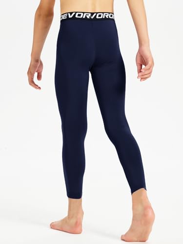Image of DEVOROPA Boys Leggings Youth Compression Pants Sports Tights Basketball Football Baseball Soccer Baselayer Slim /Regular /Husky