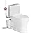 900W Upflush Toilet with Macerator Pump Kit, One Piece Full Skirted Macerating Toilet with 4 Water Inlets & 2 Outlets Pump for Shower/Washer/Sink, Super Quiet Operation, 39.3FT Basement Head Lift