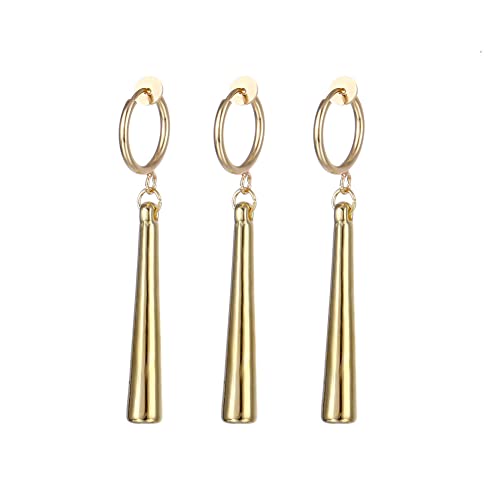 3 Pcs Gold Clip On Anime Cosplay Earrings Zoro Earrings for Women Men Dangle Hoop Cartilage Earrings