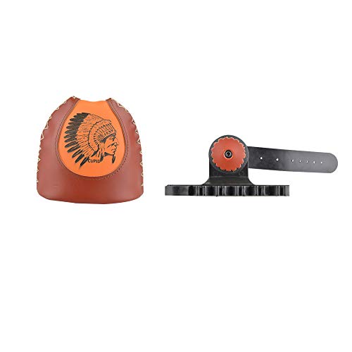 Archery 6-Arrow Longbow Leather Slide-On Quiver Holder Quick Disconnect Release Lock Mounting Archery Recurve Bow Arrow Case for Outdoor Hunting Shooting (6-Arrow Spot) - Thumbnail 6