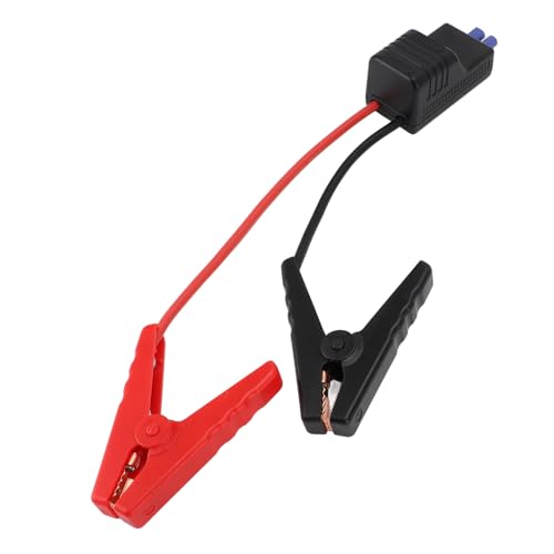 Car Battery Booster Jumper Cable with Real Time Voltage Display for 12V Portable Starters Replacement, EC5 Female Plug Wire Clips to EC5 Connector