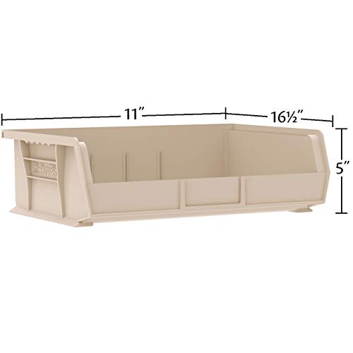 Akro-Mils 30255 AkroBins Plastic Storage Bins, Space-Saving Stackable Bins for Garage, Pantry, Craft Organization, 11" x 16" x 5", Stone, 6-Pack by Akro-Mils - Image 3
