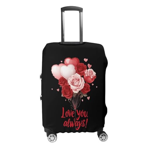 Valentines Love You Always Travel Luggage Cover for Suitcase 19-32 Inches Elastic Washable Baggage Protector4
