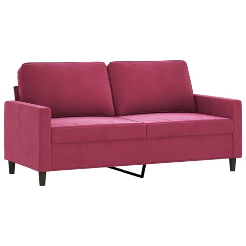 KATERYY 2-Sitzer-Sofa Weinrot 140 cm Samt Möbel Wohnzimmer – Bild 4