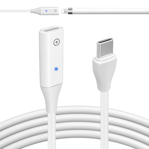 Image of Verilux 3.3 FT /1M C Type Charger Cable for iPad Pencil 1st Gen, Type C Male to Lighting Female for iPad 10 11 (A16), Support Bluetooth Pairing USB C Charger, Plug and Go with Light Indicator