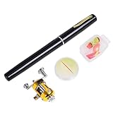 WJnflQN Stift-Angelruten- und Rollen-Kombination, Stift-Angelrute | Stift Angelrute und Rolle Combo Tragbarer Angelstift - Stift-Angelruten, Taschen-Angelstift, kleine Angelrute für Wanderer, Freunde,