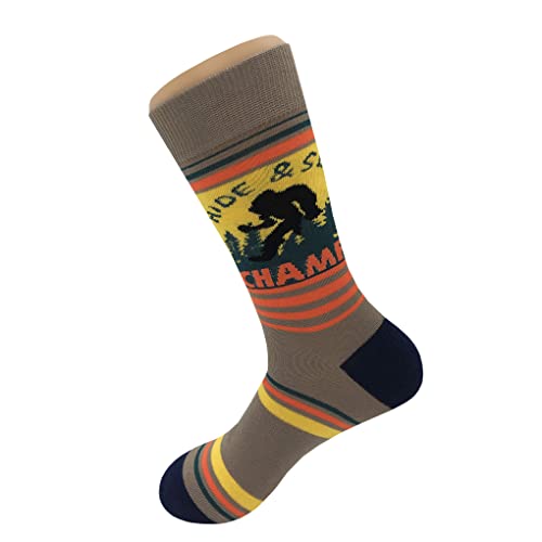 Hide Bigfoot Dress Socks Funny Novelty Crazy Fun Design Men Size 8-12 Cotton Casual Crew Colorful Funky Fancy Socks Gift for Men3