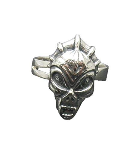 Bague crâne argent réglable pour look rock et motard au quotidien