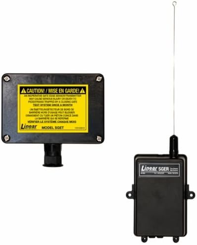 Linear SGEKDC Safety Edge Kit for Slide or Swing Gate Openers, Monitored UL325 Complaint, Includes Transmitter and Receiver