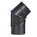 Messe mit günstig Kaufen-FIREFIX R180/B Ofenrohrbogen aus 2 mm starken Stahl (Rauchrohr) in 180 mm Durchmesser, für Kaminöfen und Feuerstellen, Senotherm, schwarz, 0-90 Grad verstellbar, mit Reinigungstür