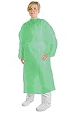 neoLab Vlies/Polypropylen Besucherkittel mit Armgummi, Grün, 130cm Länge, 10 Stück