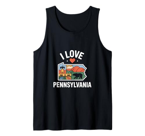 I Love Pennsylvania Scenic Landscape Design Tank Top