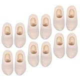 SUPVOX 6 Pares Zapatos de Madera Miniatura Sin Zuecos Holandeses DIY para Muñecas Decoración Casitas y Madera