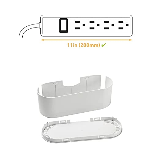 Caja de Gestión de Cables D-Line (pequeña) y Canaleta Media para Cables de 1,18" (ancho) x 0,59" (alto) x 39" (largo) - Blanca miniatura 3