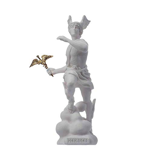 BeautifulGreekStatues Hermes Mercury Dios Zeus Son Roman Estatua Alabastro 17 cm