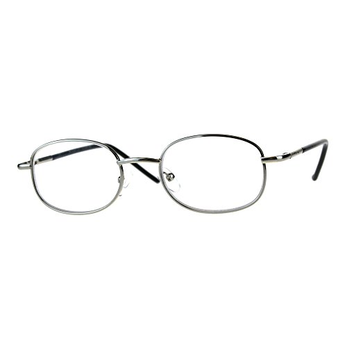 Pastl Clear Glasses Bifocal Reading Lens Small Oval Frame Spring Hinge Silver +1.5 #TOP20