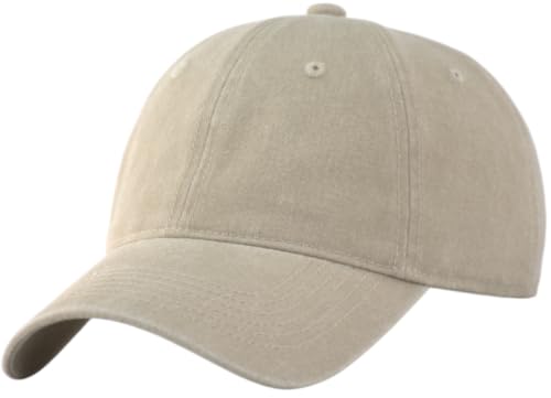Image of Vintage Washed Cotton Baseball Caps Men Women Adjustable Unstructured Low Profile Dad Hat