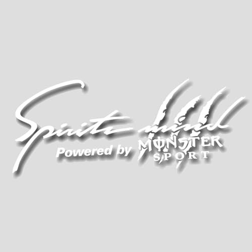Spirits mind With MONSTER 防水ステッカー【スポーツマインド互換】【モンスタースポーツ互換】１６色選択 (白)