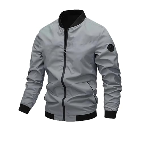Veste bomber brodée homme confort thermique : manteau casual coupe-vent à lettres
