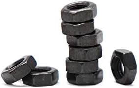 binifiMux 60pcs M4 Black Hex Nuts Pitch 0.7mm Carbon Steel 8.8 Grade