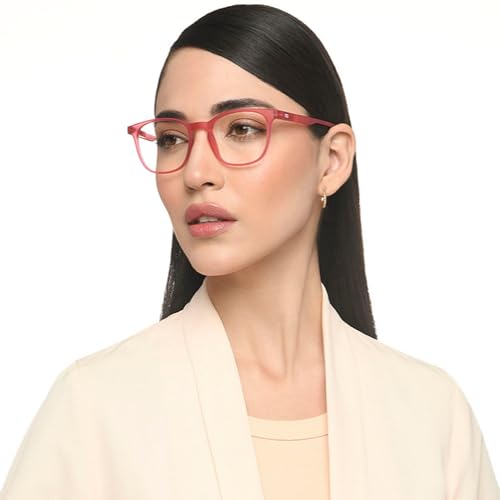 Image of HUSTLR Lenskart | Zero Power Bluecut & Antiglare Computer Eyeglasses | Full Rim Square Shape | As Seen On Shark Tank | For Men & Women | Medium | LB E14058-W