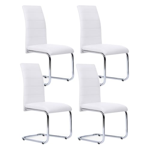 IDMarket - Lot de 4 chaises MIA Blanches pour Salle à Manger