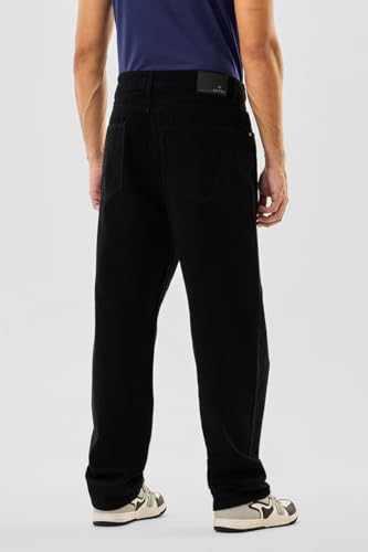 Image of SNITCH Men Jeans | Baggy Fit Relaxed Wide-Leg Design | Durable Cotton Blend with Medium Stretch & Light Fading | Casual Wear for All Seasons