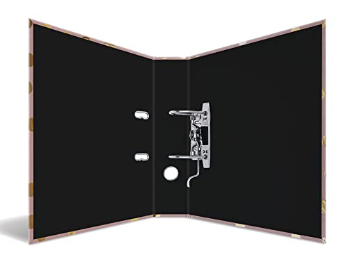 HERMA Ordner A4 Rosa Gold, 7 cm breit, Kinder Ringordner mit Edel Muster, bunter Aktenordner mit glänzender Veredelung für Jungen und Mädchen