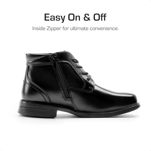 DREAM PAIRS Boys Dress Boots Lace-up Formal Shoes with Side Zipper2