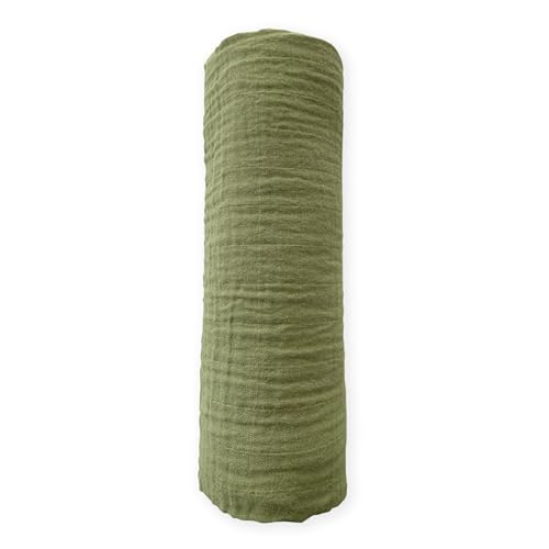 Image of SwaddleDesigns Cotton Muslin Swaddle Blanket, Receiving Blanket for Baby Boys & Girls, Best Registry Gift, 46x46 inches, Green Turtle