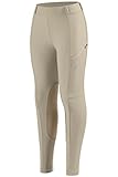 SANTINY Girls Horse Riding Pants with Zipper Pockets Kids Stretchy Equestrian Breeches Knee-Patch Youth Schooling Tights (Khaki_L)