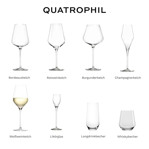 Foto von Stölzle Lausitz Weißweingläser Quatrophil 6er-Set 405 ml – Hochwertige Weingläser ideal für Weißwein & Aperitif – Eleganter Weißweinkelch aus Kristallglas – spülmaschinenfest & Made in Germany