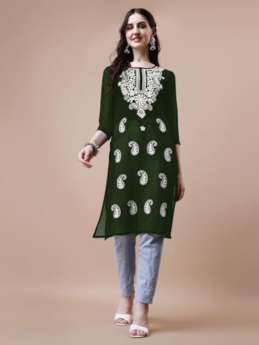 Image of EthnicJunction Women's Georgette Straight Fit Tunic Tunic
