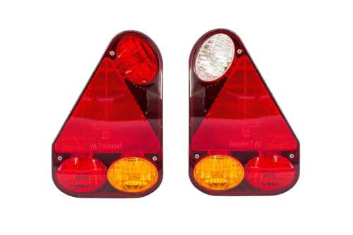 UNITRAILER ASPÖCK Kit feux arrière Earpoint III gauche droit 12-24V 6 fonctions stop clignotant recul antibrouillard triangle prises 5 broches IP54 E4 ADR...