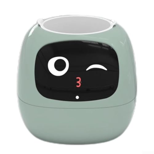 Yuanpgky Maceta para el cuidado de plantas sin esfuerzo, dispositivo de jardinería interactivo con riego automático y sensores, compatible con plantas de interior, blanco (verde)