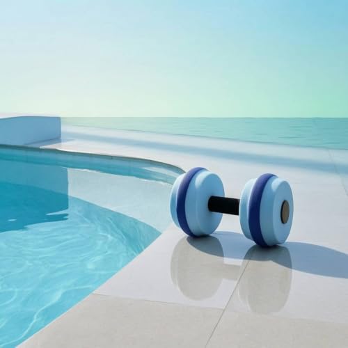 Image of Buoyant EVA Water Dumbbell Lightweight Water Dumbbell Floating Aquatic Dumbbells Waterproof for Beginners, Seniors, Pink
