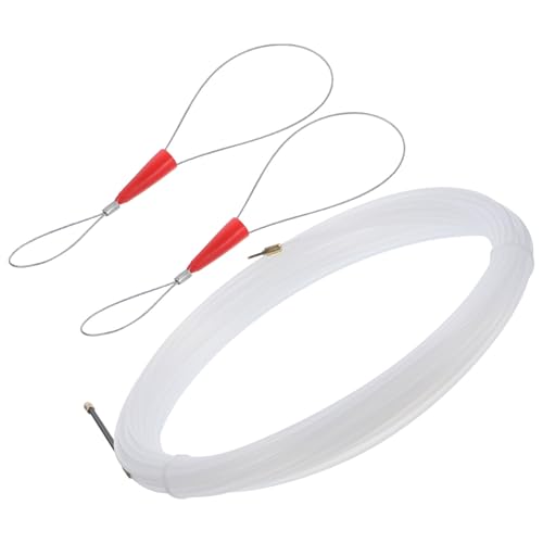 Ciieeo Infilacavi Elettrico in Nylon 3mm con Dispositivo di Fissaggio, Kit Estrazione Cavi per Installazioni a Parete e Pavimento, Tiracavi Elettrico Versatile da 15m con 2 Avvolgicavi