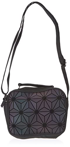 Sac à bandoulière géométrique holographique pour femme, sac à main et sac à main pour femme, sac à bandoulière holographique lumineux avec poignée supérieure, floral, Taille unique Cover