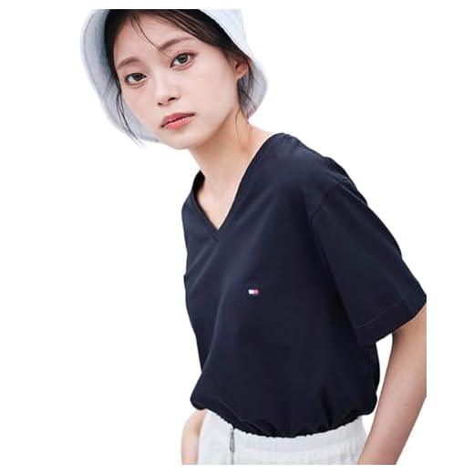 Tommy Hilfiger Herrar Core Stretch Slim V-neck Tee T-shirt, Svart, M